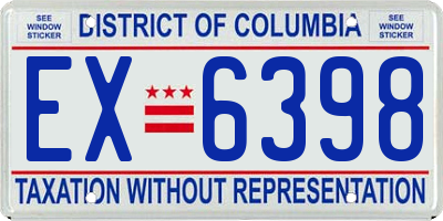 DC license plate EX6398