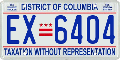 DC license plate EX6404