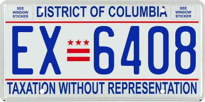 DC license plate EX6408