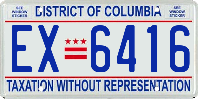 DC license plate EX6416