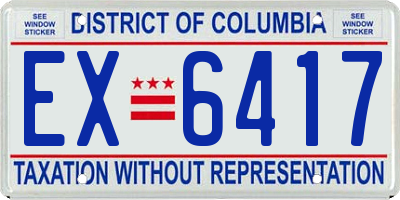 DC license plate EX6417