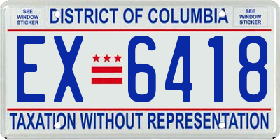 DC license plate EX6418