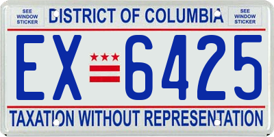 DC license plate EX6425