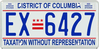 DC license plate EX6427
