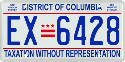 DC license plate EX6428