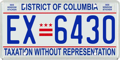 DC license plate EX6430