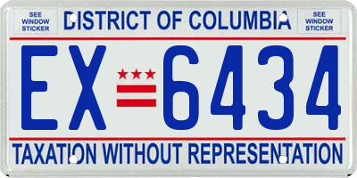 DC license plate EX6434