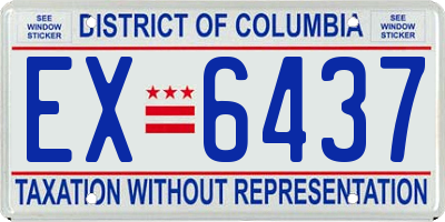 DC license plate EX6437