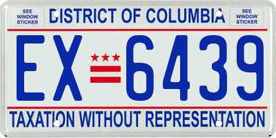 DC license plate EX6439