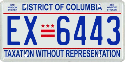 DC license plate EX6443