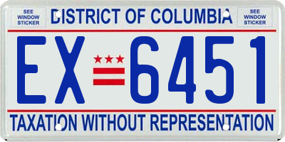 DC license plate EX6451