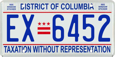 DC license plate EX6452
