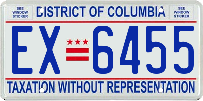 DC license plate EX6455