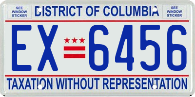 DC license plate EX6456