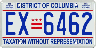 DC license plate EX6462
