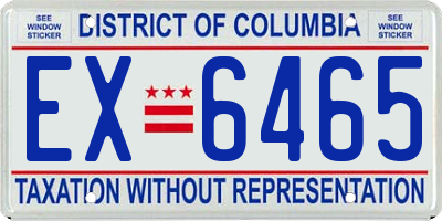 DC license plate EX6465