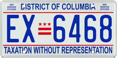 DC license plate EX6468