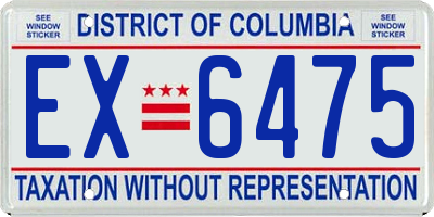DC license plate EX6475