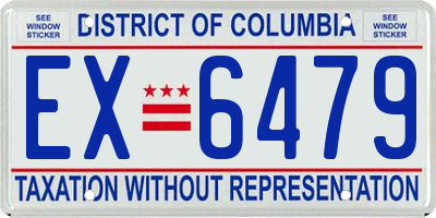 DC license plate EX6479