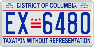 DC license plate EX6480