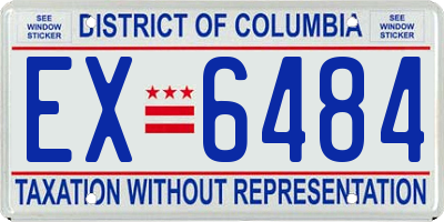 DC license plate EX6484