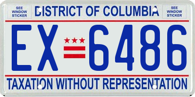 DC license plate EX6486
