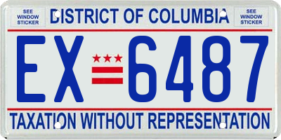 DC license plate EX6487