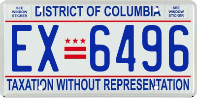 DC license plate EX6496
