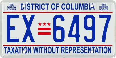 DC license plate EX6497