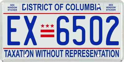 DC license plate EX6502
