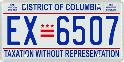 DC license plate EX6507
