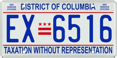 DC license plate EX6516