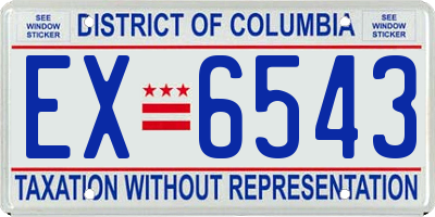 DC license plate EX6543