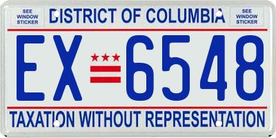DC license plate EX6548