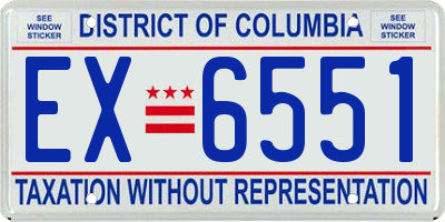 DC license plate EX6551