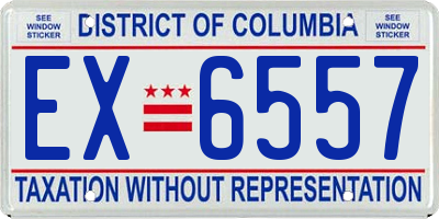 DC license plate EX6557