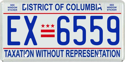 DC license plate EX6559