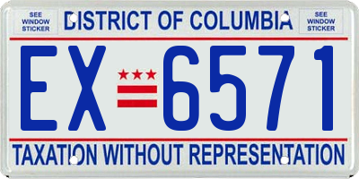 DC license plate EX6571
