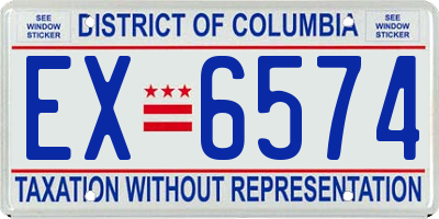 DC license plate EX6574