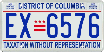 DC license plate EX6576