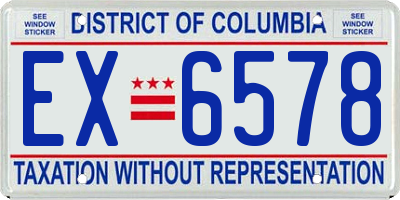 DC license plate EX6578