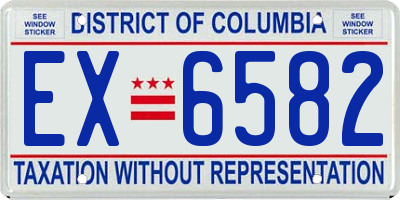 DC license plate EX6582