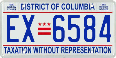 DC license plate EX6584