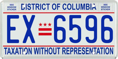 DC license plate EX6596