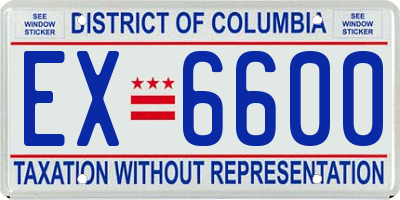DC license plate EX6600