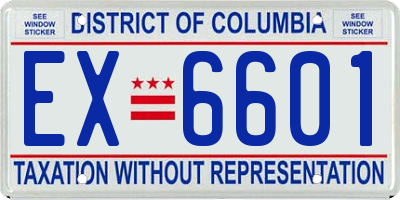 DC license plate EX6601