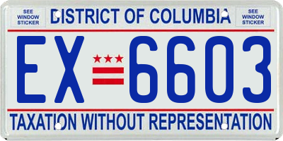 DC license plate EX6603
