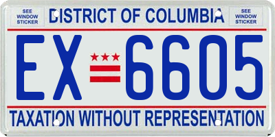 DC license plate EX6605