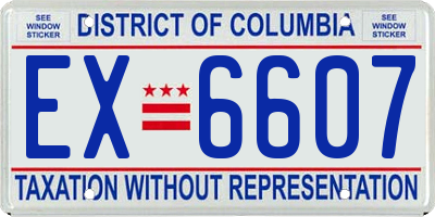 DC license plate EX6607