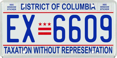 DC license plate EX6609